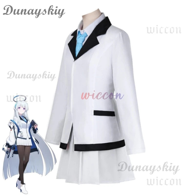 Game Blue Archive The Animation Ushio Noa Cosplay Costume Japanese School Uniform Skirt Coat Wig Woman Sexy Carnival Suit