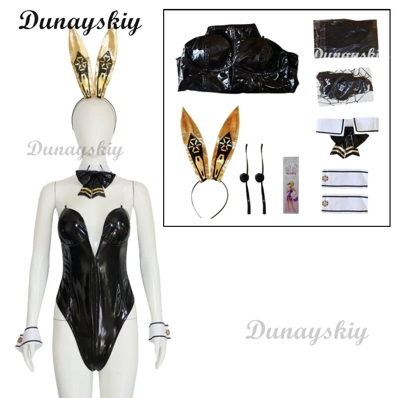 Alice Sexy Bunny Girl Tights Jumpsuits Cosplay Costume Wig NIKKE Goddess of Victory Women Girl Bunny Suit Pink Black White
