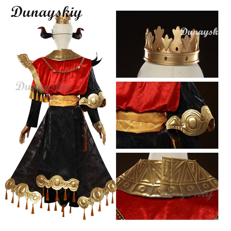 Anime Identity ⅤNorton Campbell Cosplay Costume Wig Prospector Fools Gold Cosplay Blazing Flame Party Play Outfit Outfit for Man