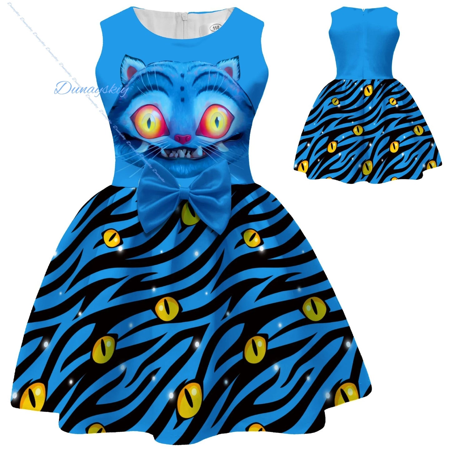 Children Kpop Demon Tiger Cosplay Costume for Girl Halloween Movie K-Pop Group Elf Role Play Flying Sleeve Dress