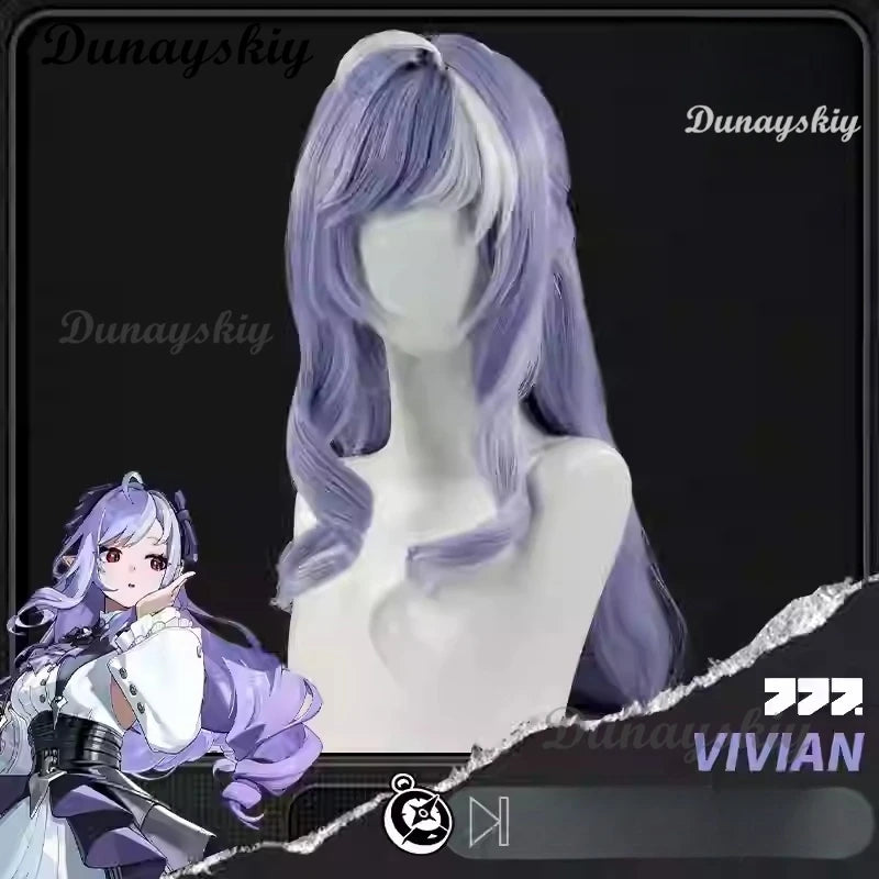 Vivian Cosplay Zenless Zone Zero Costume Wig Black Purple Dress Headwear Full Set For Women Girls Mockingbird Halloween Carnival