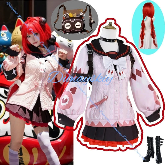Ukinami Yuzuha Cosplay Costume Wig Game Zenless Zone Zero Ukinami Yuzuha Halloween Women Dress Uniform Party Outfit Full set