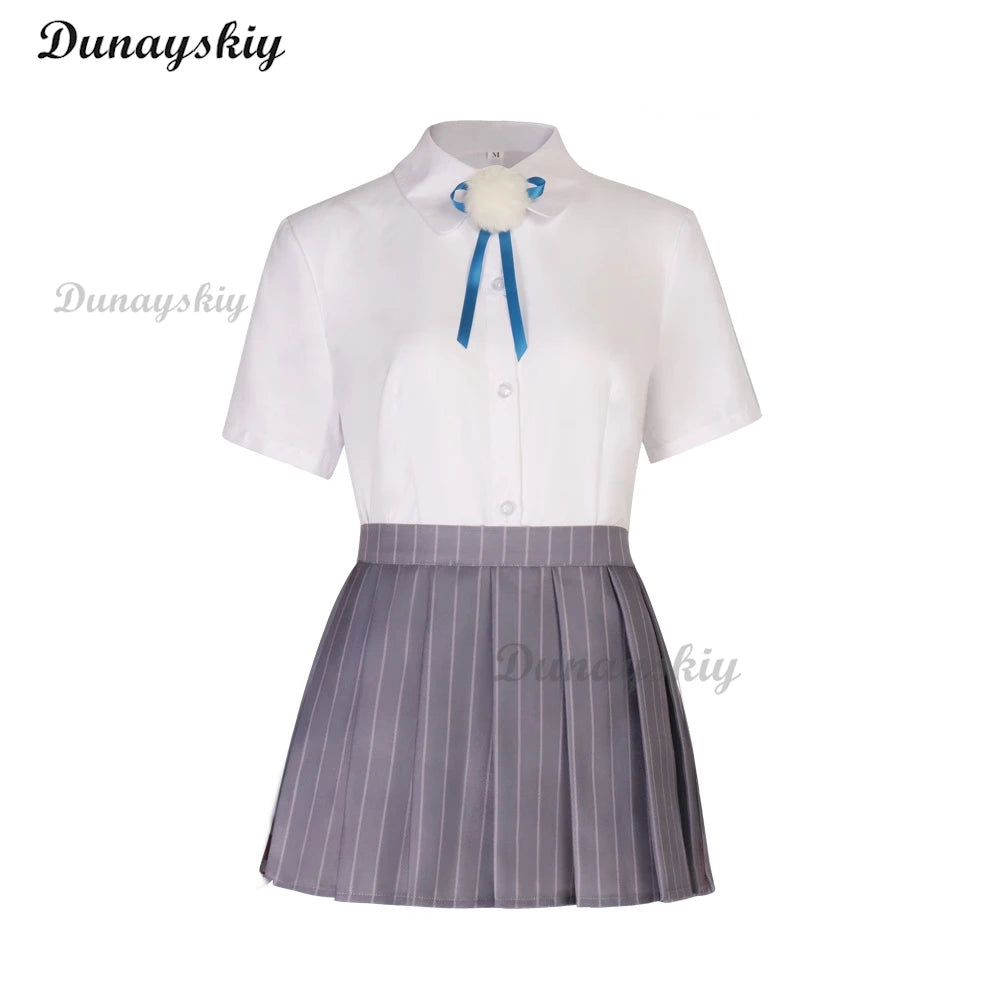 VTuber hololive Shigure Ui JK Uniform Cosplay Costume Women Cute Dress Hat Headwear Halloween Carnival Suit Fancy Anime Outfits