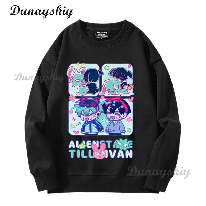 Alien Stage Ivan Cosplay Costume Round 6 Ivan Wig Long Black Windbreaker Pant Uniform Suit Party Carnival Outfit Halloween Party