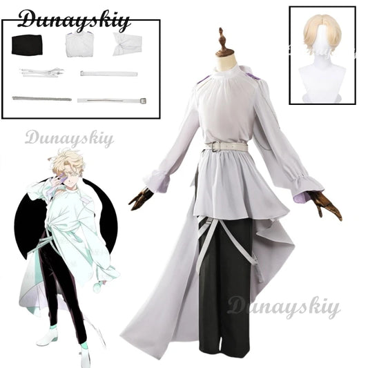 Alien Stage Luka Cosplay Costume Wig Top Pants Anime Idol Cosplay Role Playing Party Purple Suit Mens Fancy Halloween Outfit