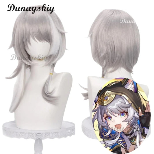Honkai Star Rail Cipher Cosplay Wig Cifera Gray White Long Hair Amphoreus Halloween Party for Women Girls Carnival Props
