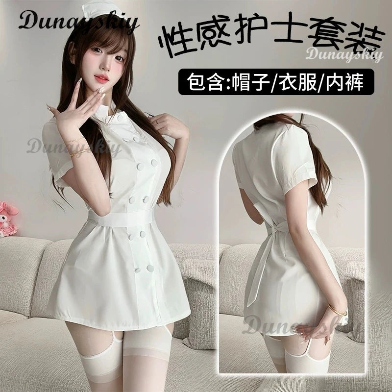 Pure Love Nurse Doctor Role Play Uniform Temptation White Angel White Dress Sexy Lingerie Fashion Sexy Uniform Suit Halloween