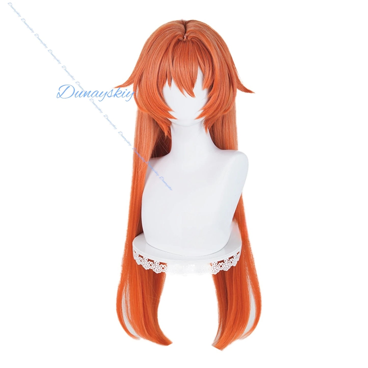 Game Zenless Zone Zero Orphie Cosplay Wig 80cm Orange Women Wigs With Double Ponytails Heat Resistant Synthetic Hair