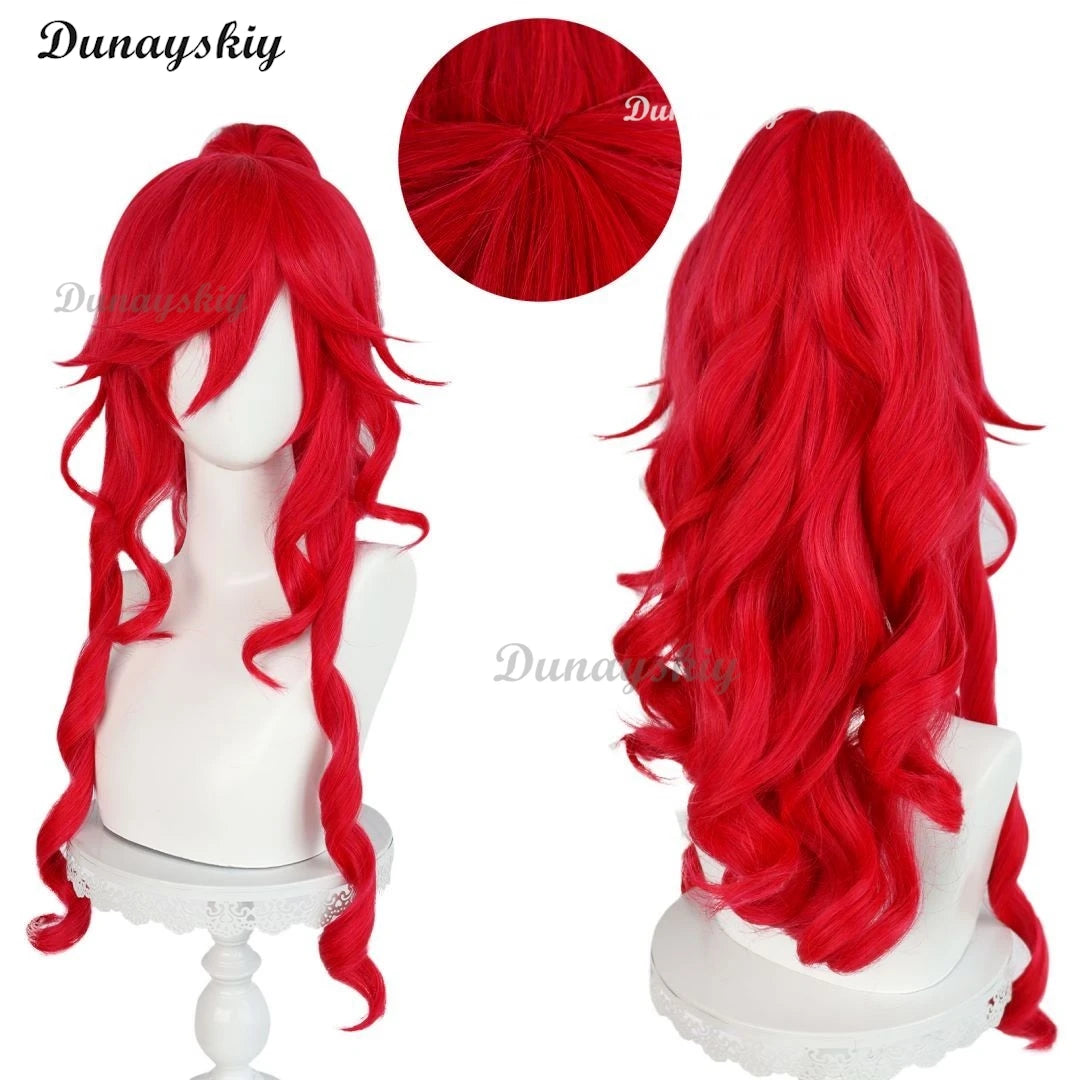 Little Cartoon Anime Pony Pinkie Pie Cosplay Wig Pink Custom Ponytail Hair High Temperature Chemical Fiber Free Wig Cap