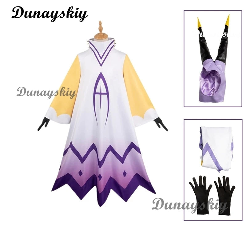 Hazbin Adam Cosplay Anime Hotel First Man Angel Halo Clothes Cosplay Costume Suit Unisex cos Halloween Party Angel Wings