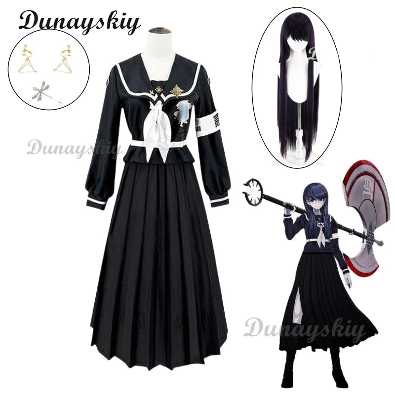 Anime Hundred Line Sizuhara Hiruko Cosplay Fantasia Costume Disguise for Women Dress Uniform Outfits Halloween Carnival Suit