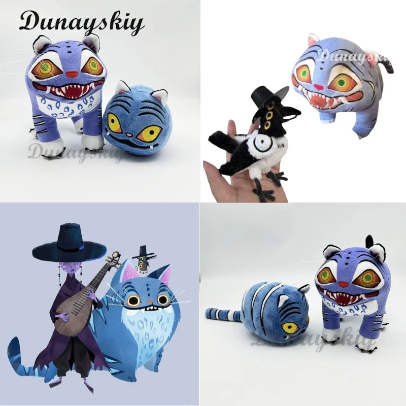 Kpop Products Demon Hunters Tiger and Bird Plushie Cosplay Soft Gift Monster Keychain Halloween Party Movie Halloween set
