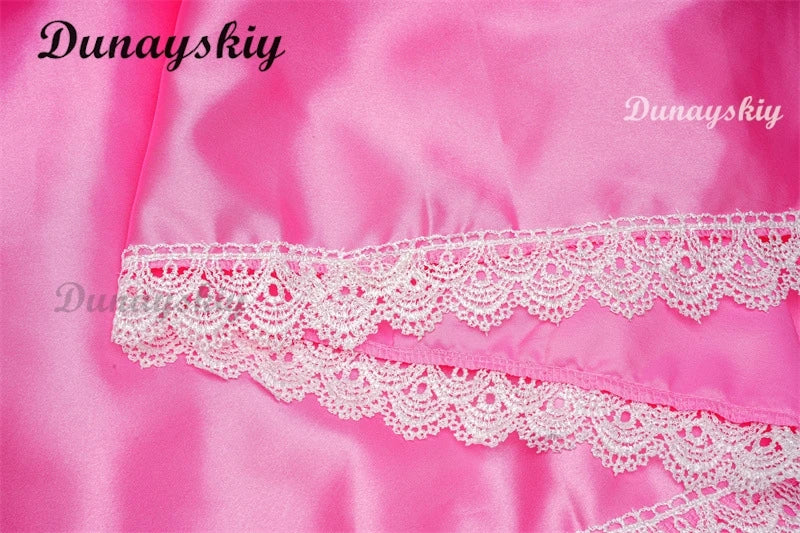 Halloween adult sleeping beauty blue dress Princess Aurora pink dress costume deluded stage dress S- XL accept custom order