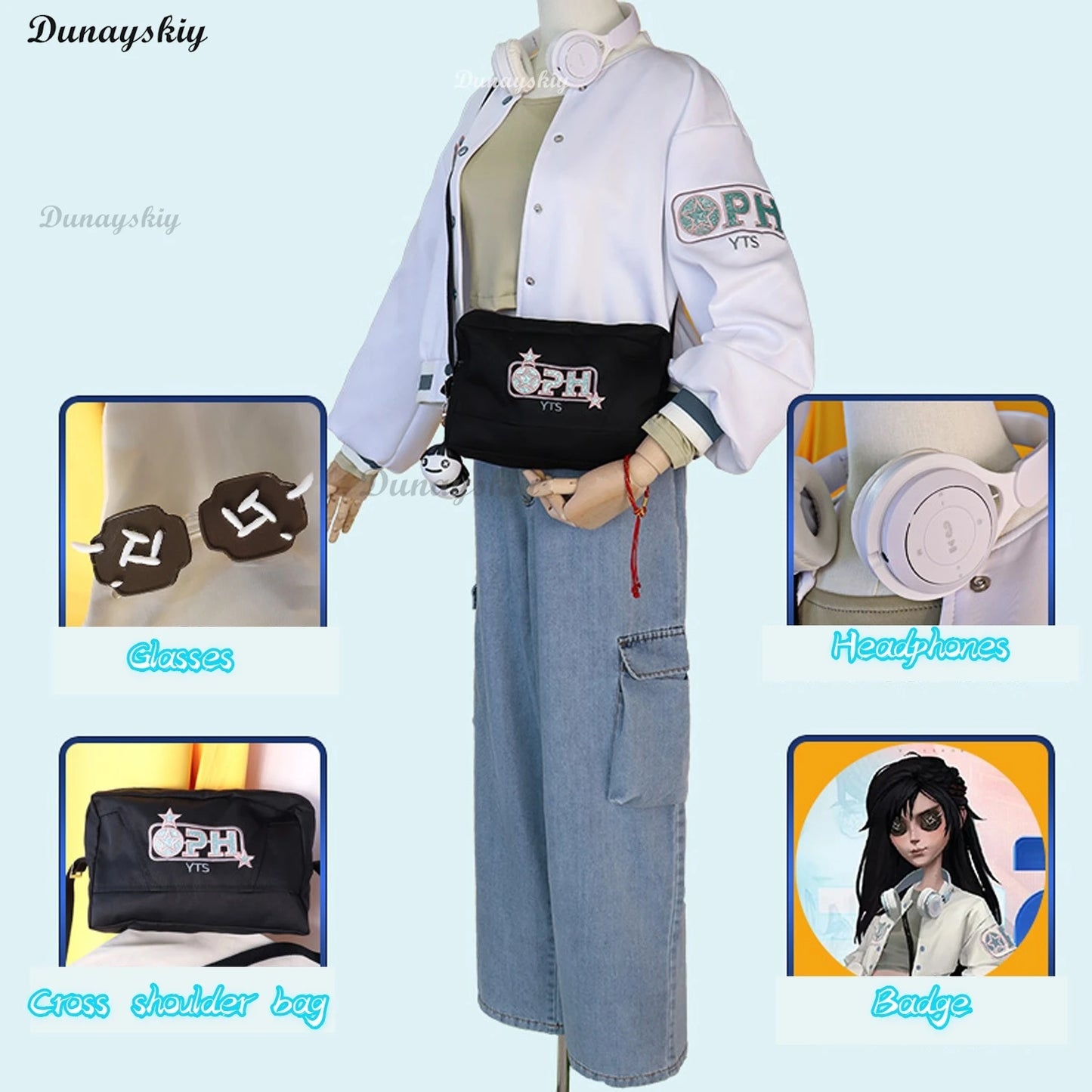 Game Identity V Antiquarian Qi Shiyi Cosplay Costume Wig Cute Party Suit Coat Shirt Pants Halloween Carnival Customized