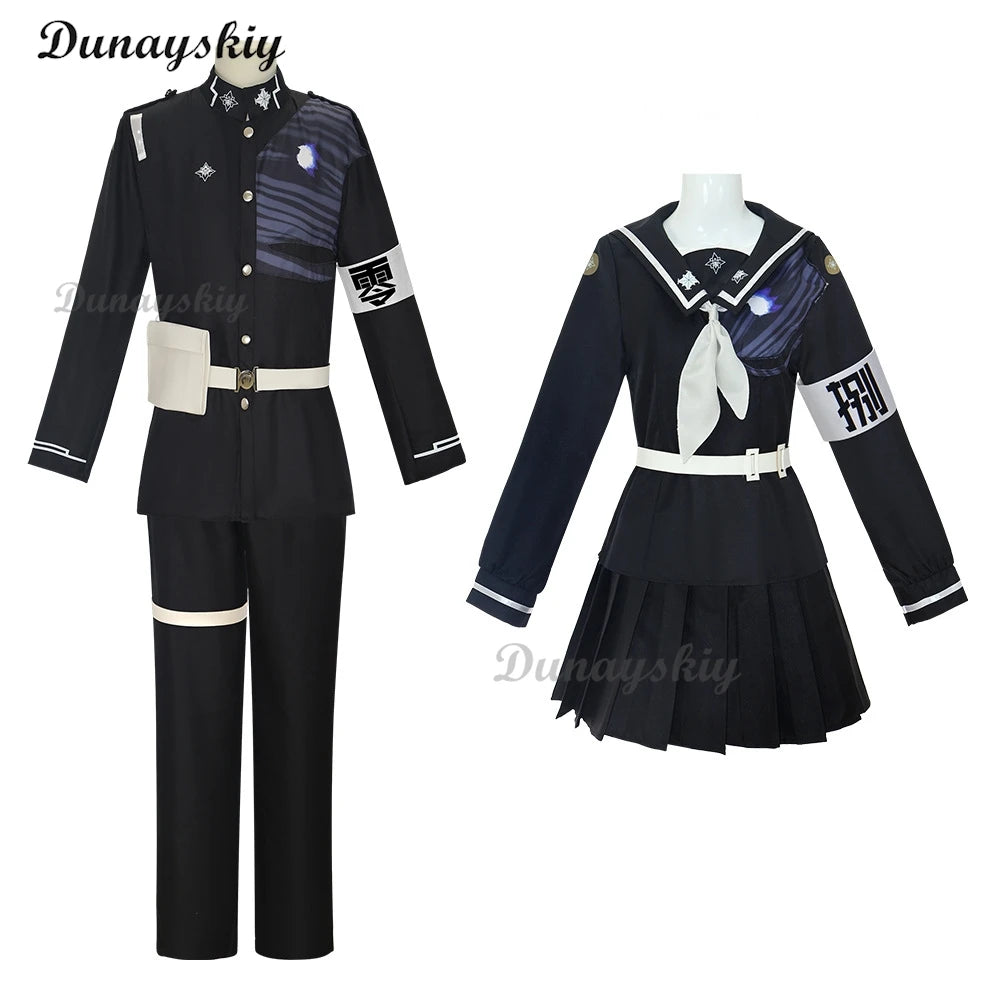 Anime The Hundred Line Darumi Amemiya Sumino Takumi Cosplay Costume Wig Battle Uniform Headwear Last Defense Academy Halloween