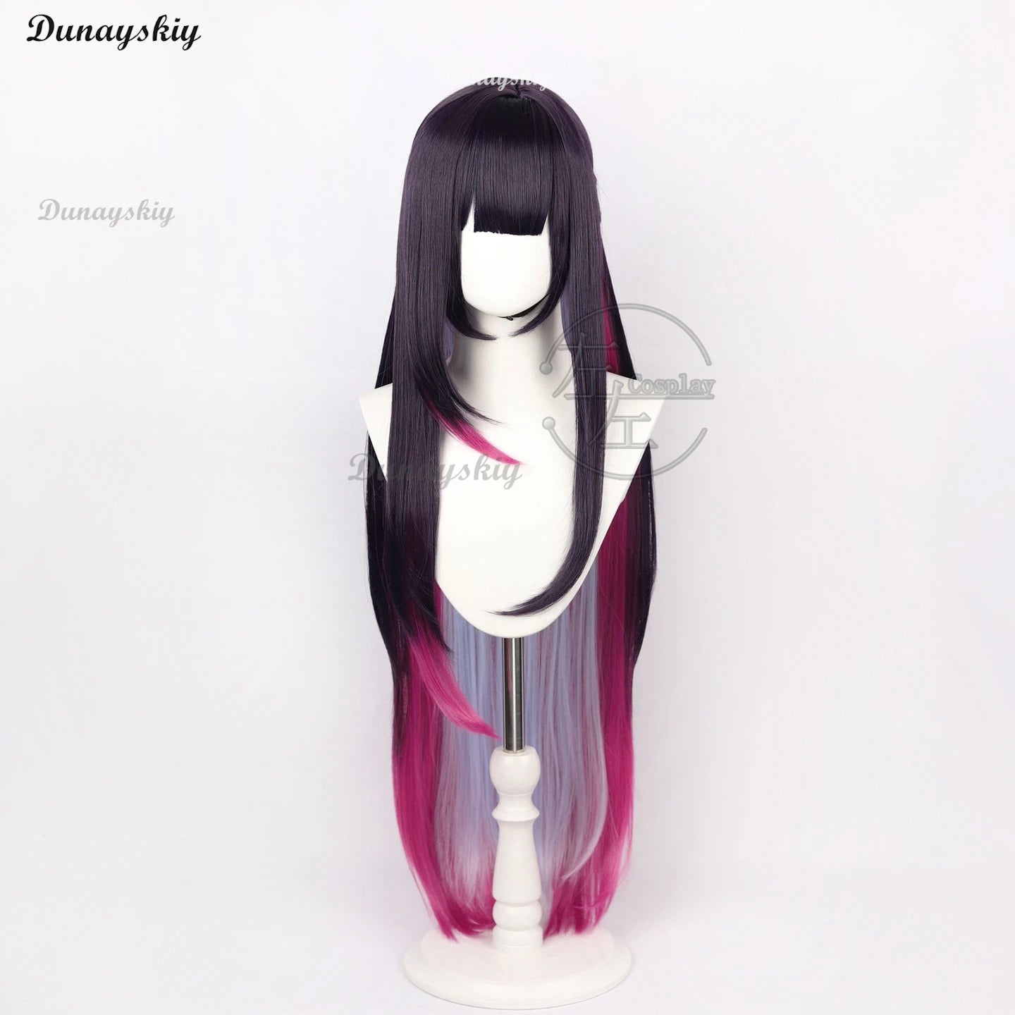 Hysilens Cosplay Game Honkai: Star Rai Wig Helektra Cosplay Wig Black Purple And Red 100cm Long Hair Wig For Halloween