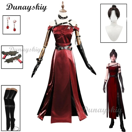 Love and Deepspace Heroines Cosplay Costume Red Dress Enchanting Veil Uniform Sylus Relentless Conqueror MC Halloween Women Girl