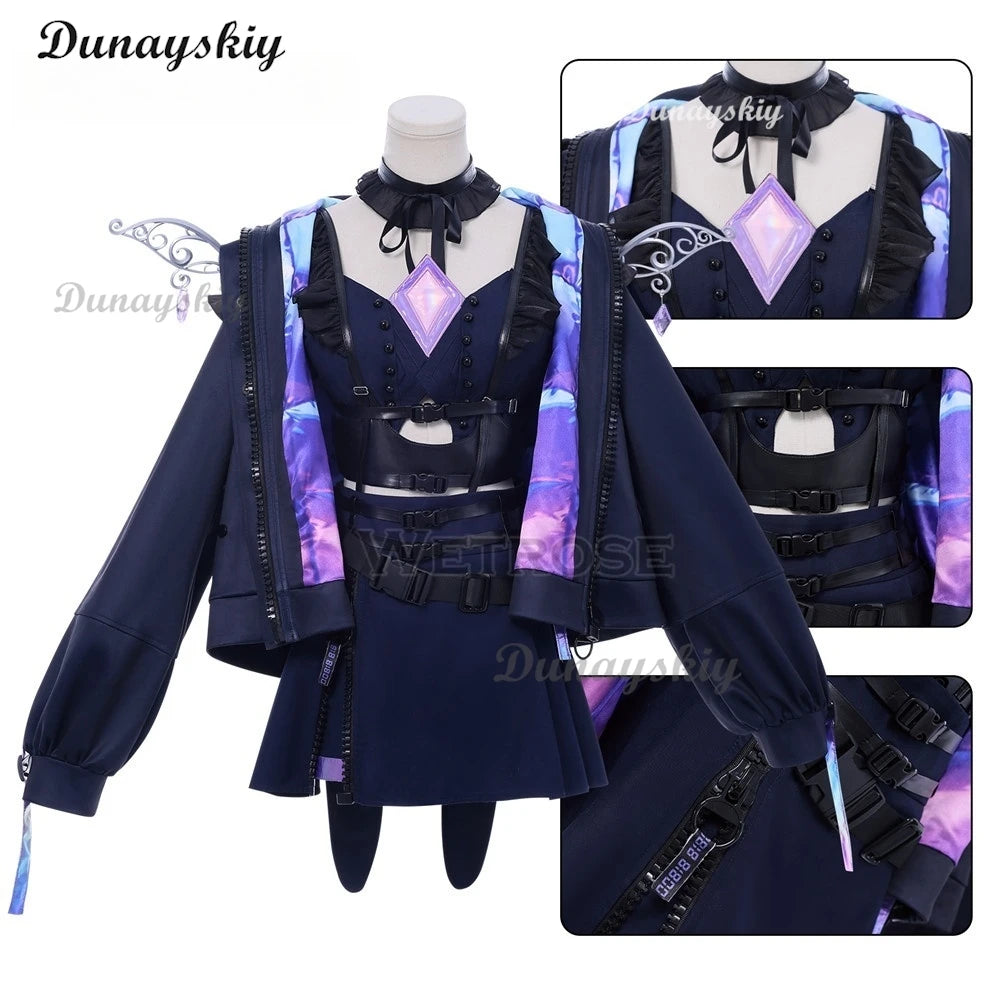 Hololive EN Vtuber Koseki Bijou Cosplay Coat Chunibyo Dark Hunter New Outfit Costume Wig Dress Halloween Xmas Customized