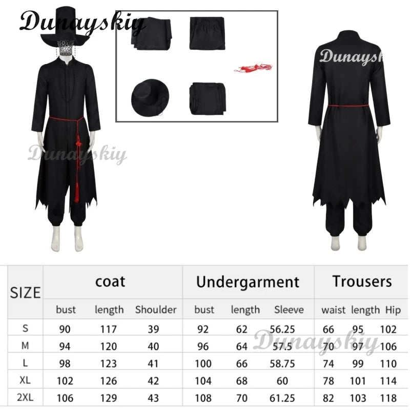 Anime KPop Demon Hunters Saja Boys Cosplay Costume Wig Black Uniform Outfit For Men Women Baby Coat Hat Belt Props Carnival