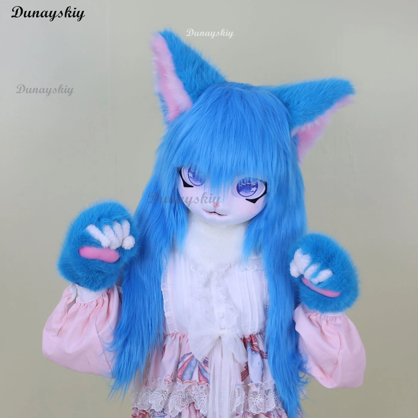 Furry Kigurumi Head Base Cosplay Costume Cat Kig Head Mask Headset Rabbit Doll Party Animal Costume Performance Prop