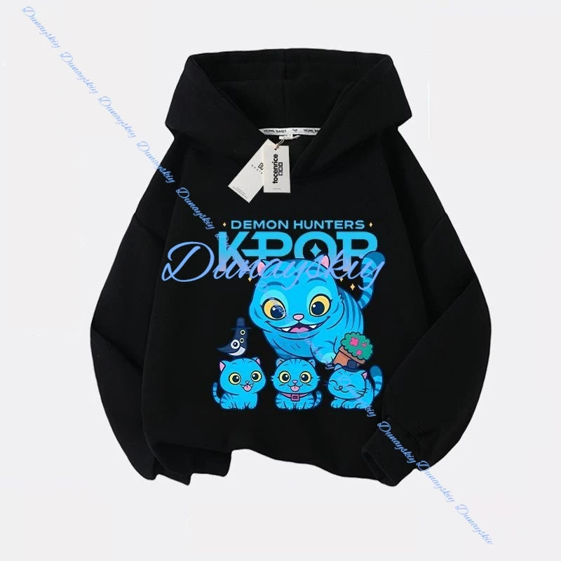 New Huntrix Movie Zip Up Sweatshirts Kpop Demon Hoodie Children Clothes Kid Girl Boy Sweatshirt Zipper Hoody Baby Casual Top