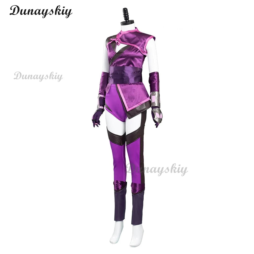 Mortal Kombat 11 Cosplay Mileena Cosplay Costume Wig Dress Halloween Carnival Combat Suit Masks Roleplay Outfits Customized