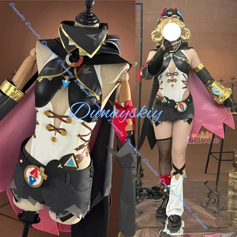 Genshin Impact Jahoda Cosplay Costume Set - Wig, Uniform, Cloak, Hat, Glasses & Headwear | Perfect Outfit & Props for Women/Girl