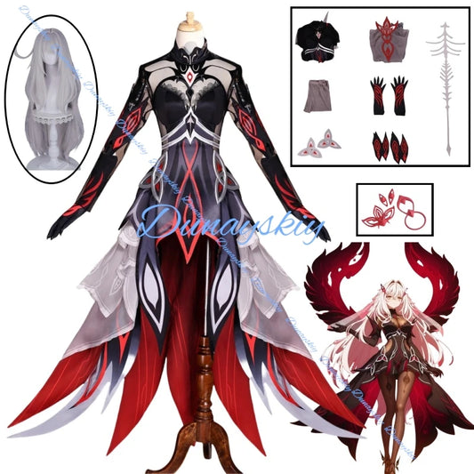 Genshin Impact Ronova Cosplay Costume Wig Headwear Uniform Headwear Four Shades Halloween Party Women Girls Carnival Prop