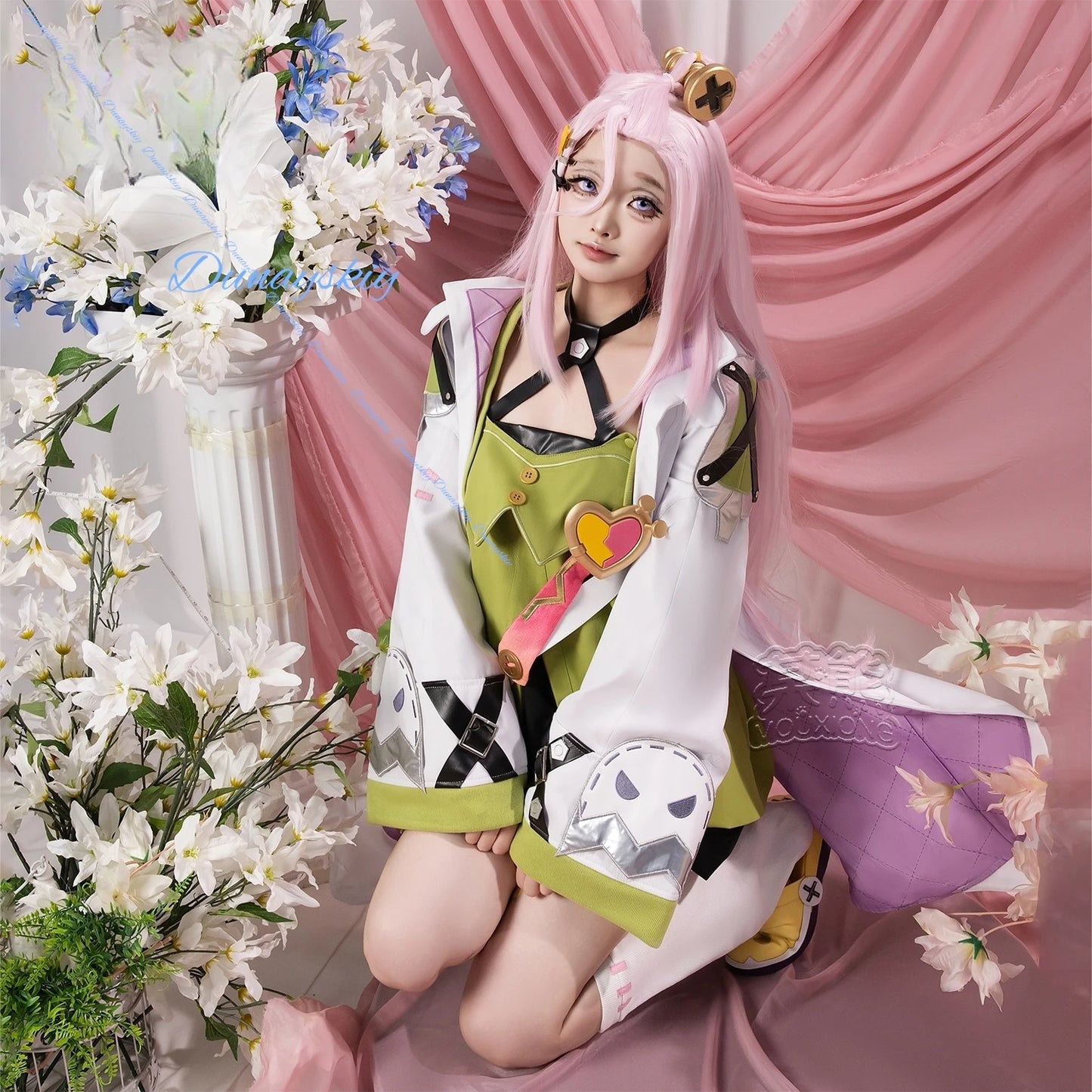 Game Genshin Impact Aino Cosplay Costume Outfit Dress Wig Women Halloween Animation Party Wig Uniform Props