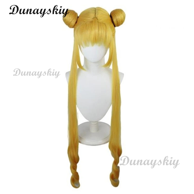 Anime JK Sailor Cosplay Costume Wig Tsukino Usagi Uniform Dress Outfits Cosplay Yellow Wig Halloween Carnivl Party Women