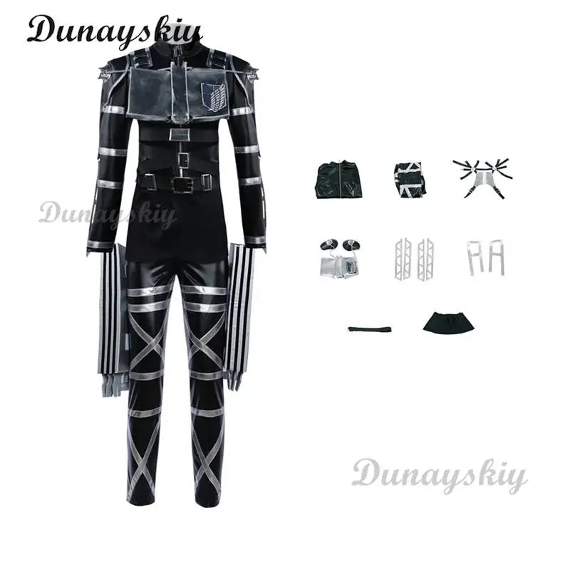 Anime AOT The Final Season 4 Team Uniform Eren Levi Cosplay Costume Harness Armor Halloween Costume