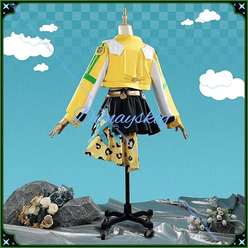 Game Umamusume Pretty Derby Jungle Pocket Cosplay Costume Wig Ear Tail Jungle Pocket Uniform Dress Yellow Coat Female Halloween