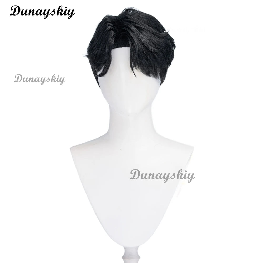 Saja Boys Jinu Wig Movie Cosplay Men Black 30cm Short Hair Star Demon Jinu Cosplay Free Cap Hallowen Party Roleplay
