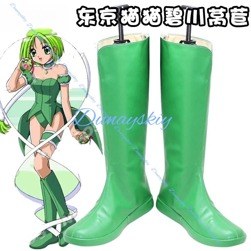 Anime Tokyo Mew Mew Retasu Midorikawa Mew Lettuce Cosplay Costume Wig Maid Dress Props Custom Sizes Shoes