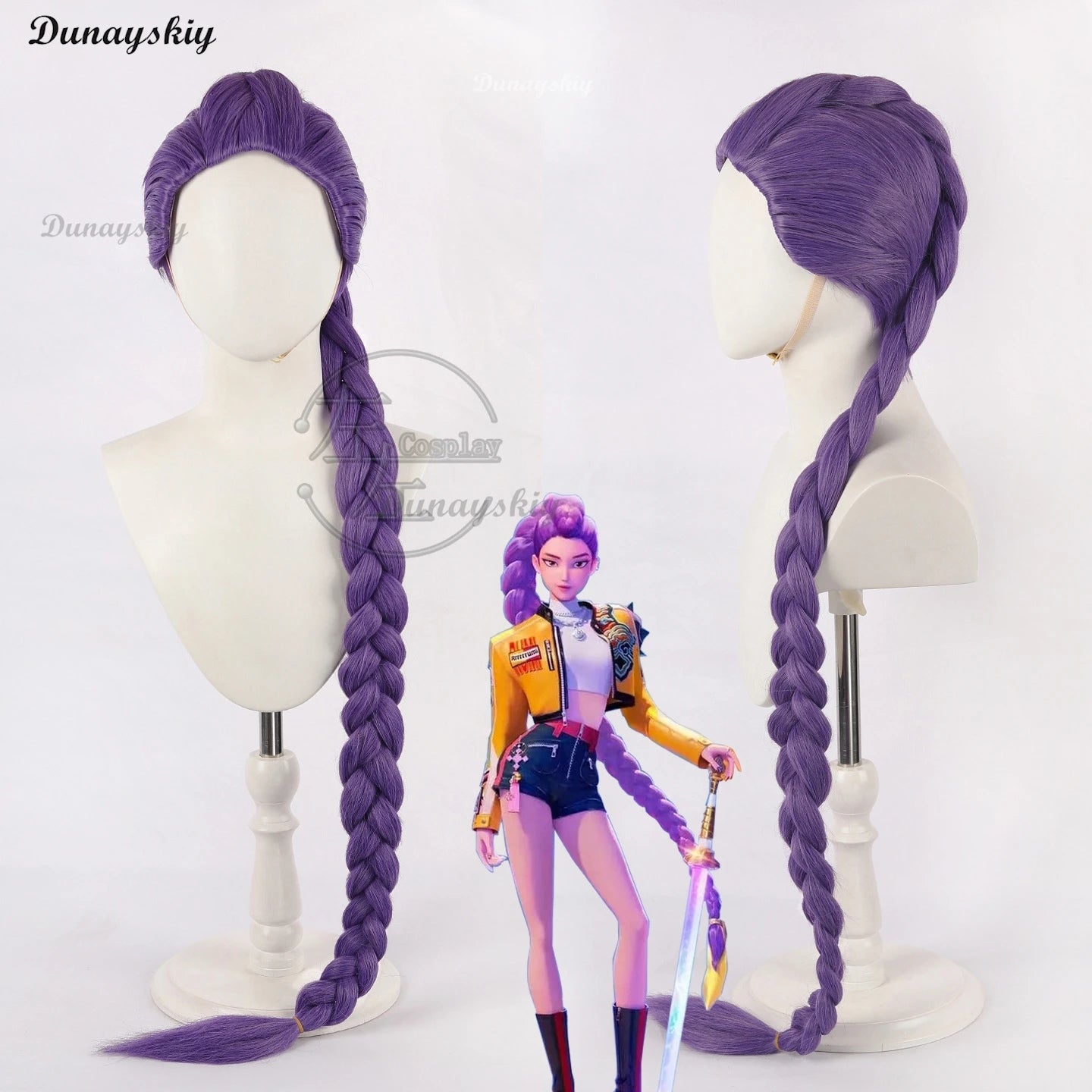 Rumi Cosplay Wig MiukoCosplay Anime KPop Demon Hunters Cosplay 60CM Women Rumi Cosplay Long Hair with Free Wig Cap