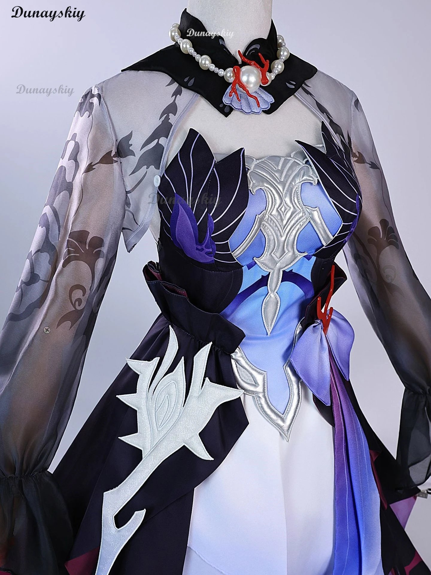 Hysilens Honkai Star Rail Hysilens Cosplay Costume Anime Long Mixed Wig Props Halloween Party for Women Girls Carnival