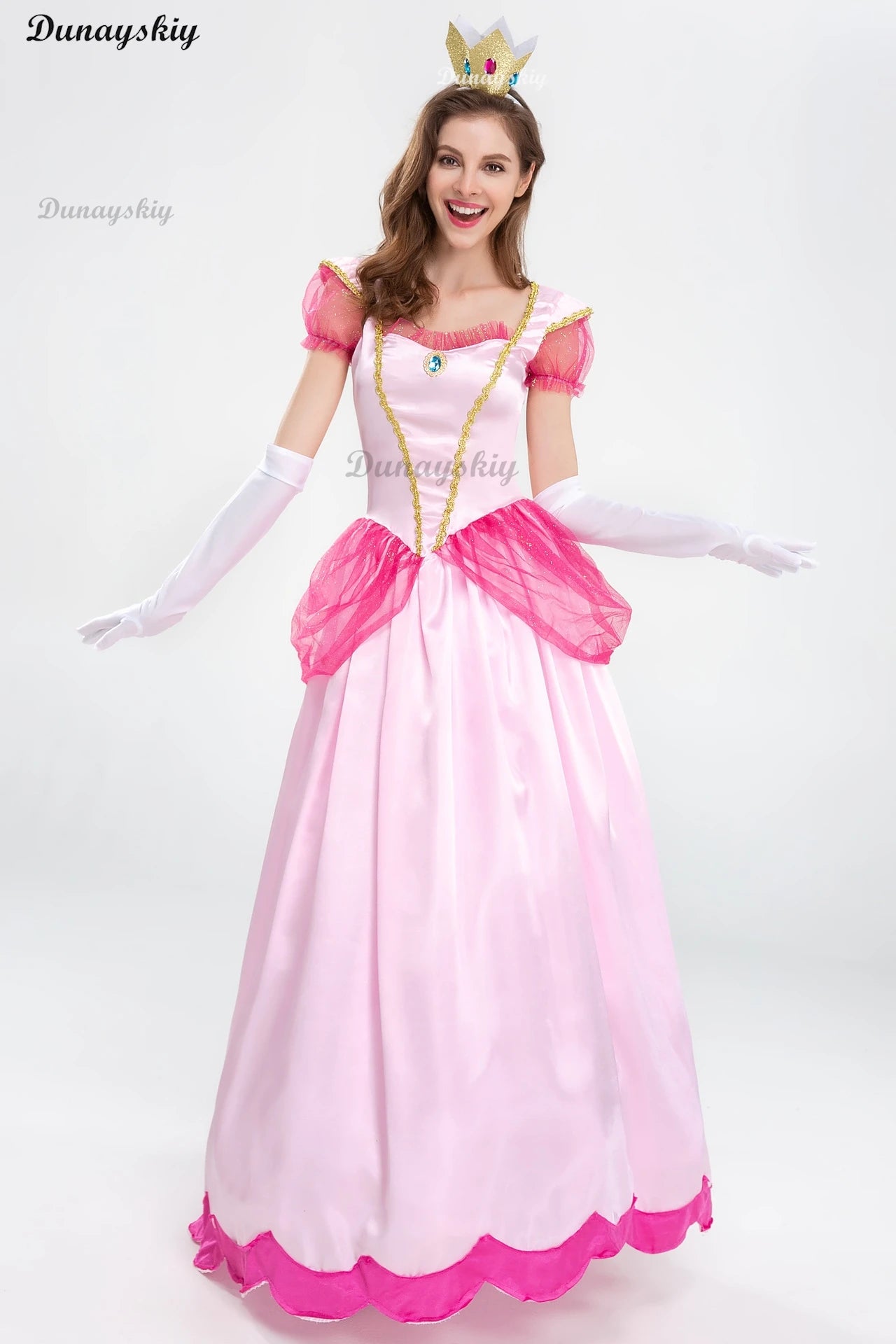 New Princess Dress Palace Party Queen Dress Rose Red Princess Cosplay Skirt Pink Peach Blossom Clothes Anime Halloween Costumes