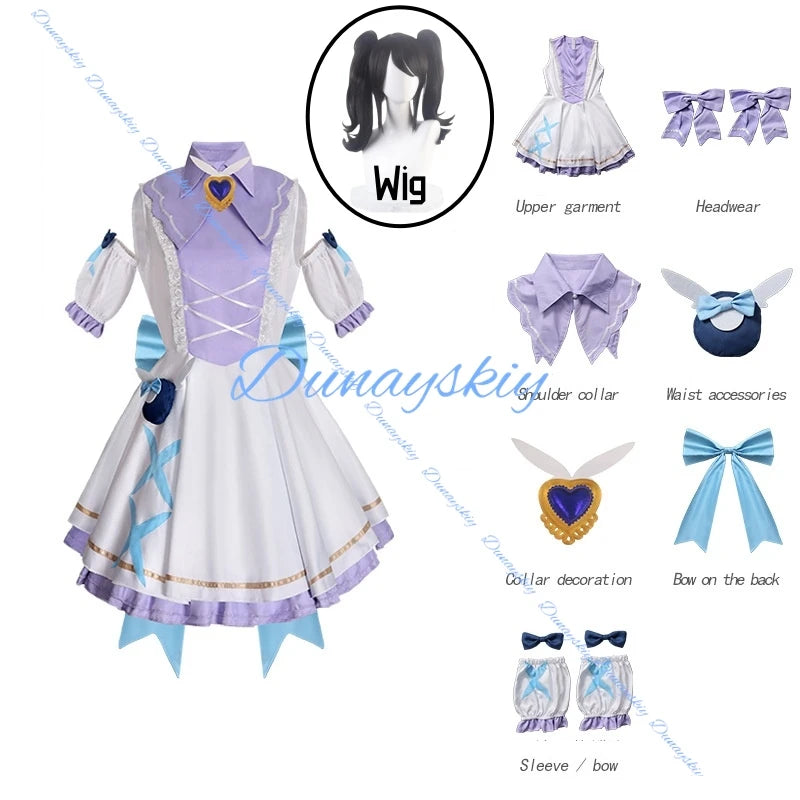 Needy Girl Overdose KAngel Ame Chan Cosplay Costume Wig Anime JK Uniform Birthday Dress Wand Prop For Women Girls Halloween