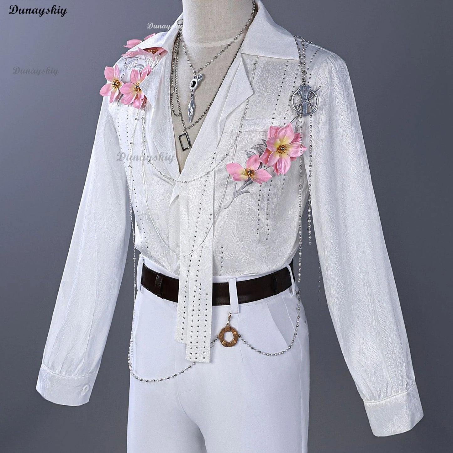 Game Love and Deepspace Zayne Rafayel Qi Cosplay Costume Flower Shirt Pants Fragrant Possession Uniform Halloween Party Prop