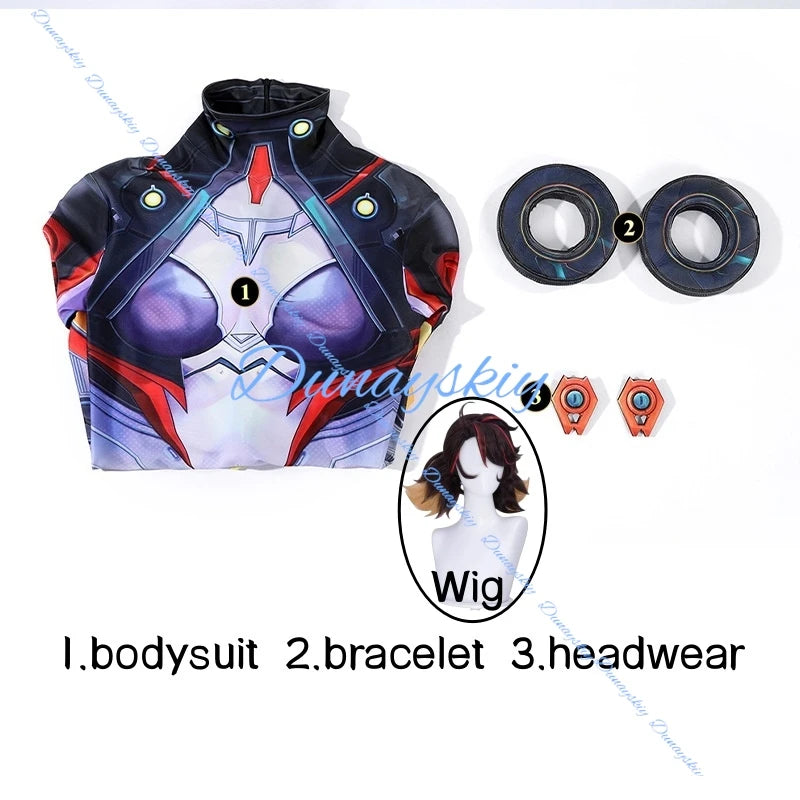 Rivals Peni Parker Cosplay Jumpsuit Costume Wig Prop Uniform Halloween Game Party Sexy Cute Bodysuit Spider Super Her