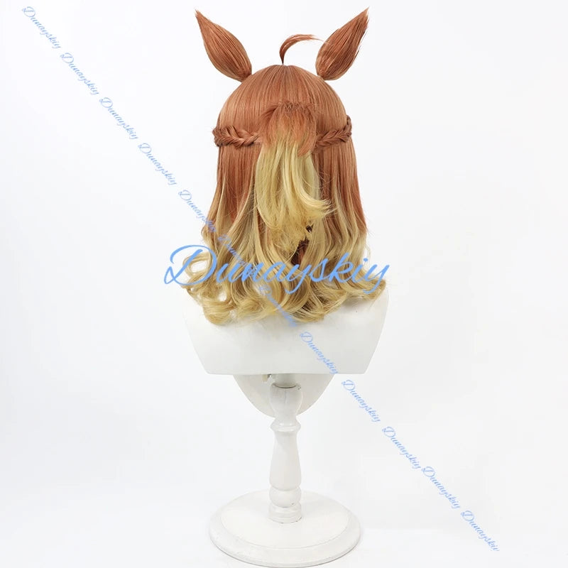 Anime Game Umamusume Pretty Derby Jungle Pocket Cosplay Wig Ears Tails 2 Style Hair Heat Resistant Synthetic Hair Halloween