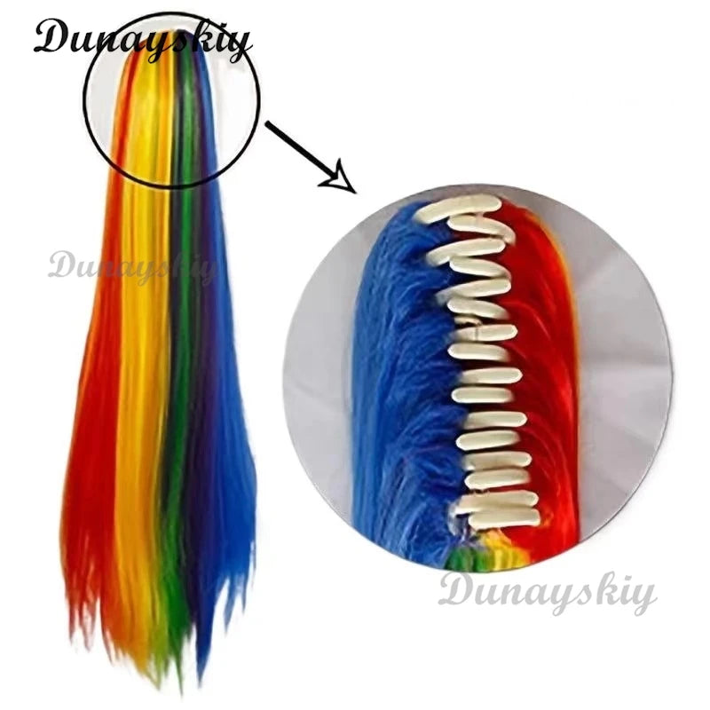 My Little Anime Rainbow Applejack  Pinkie Pie Dash Multi Color Synthetic Hair Pony Cosplay Wigs Heat Resistance Fiber Wigs