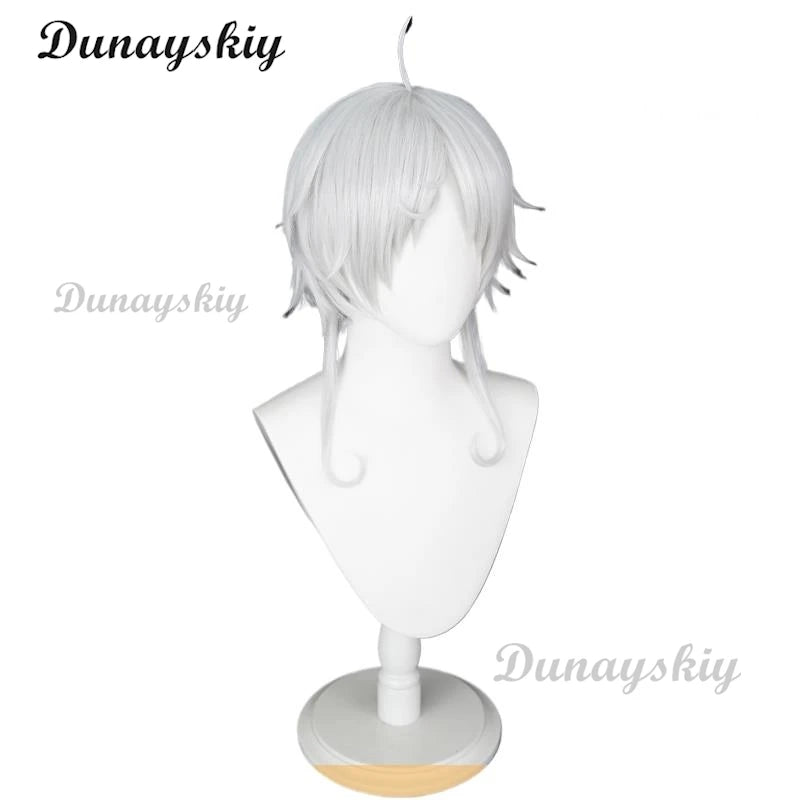 Anime Mushoku Sylphiette Cosplay Wig Tensei 2 Short Gray Hair Fitts Glasses Ears Heat-resistant Fiber Hair+Wig Cap Halloween