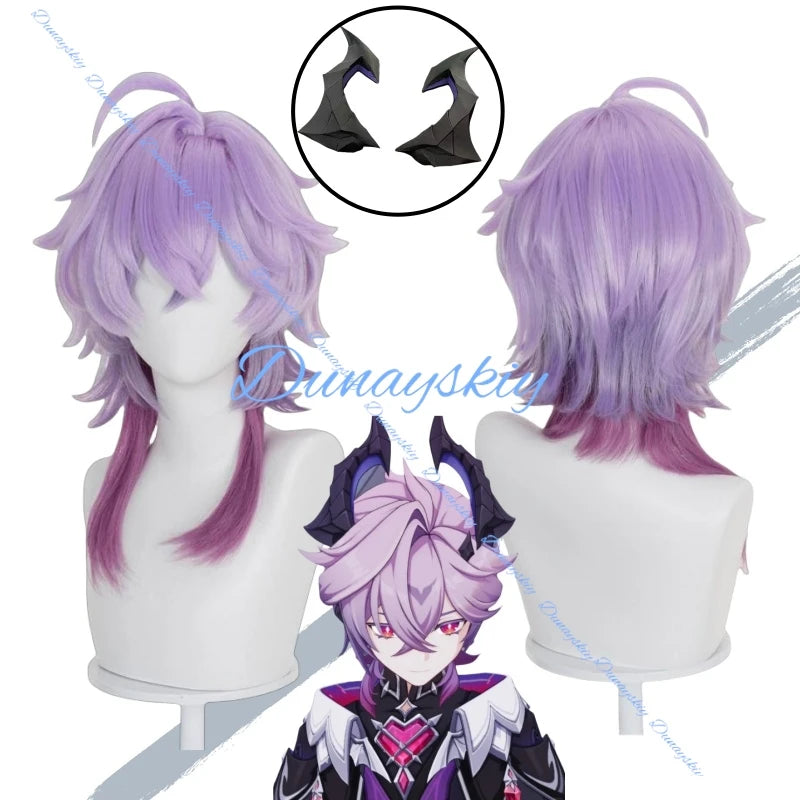 Game Anime Genshin Impact Durin Cosplay Wig Headwear Halloween Costume Accessories Hairpiece Role Play Fashion Birthday