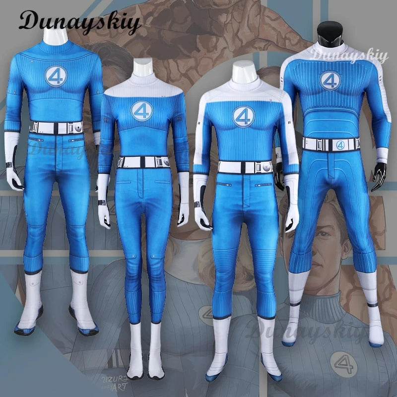 Fantastic Four Cosplay Human Torch Costume Johnny Storm Jumpsuits Halloween Carnival Party Christmas Play Role Clothes Clothing