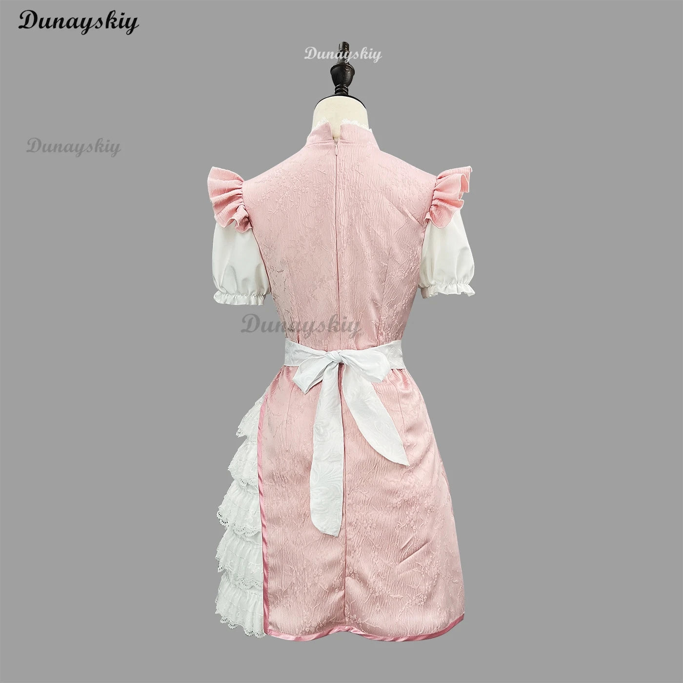 2025 New Chinese Style Pink Qipao Maid Dress - Modern Cheongsam Cosplay Sexy Costume Halloween Conventions