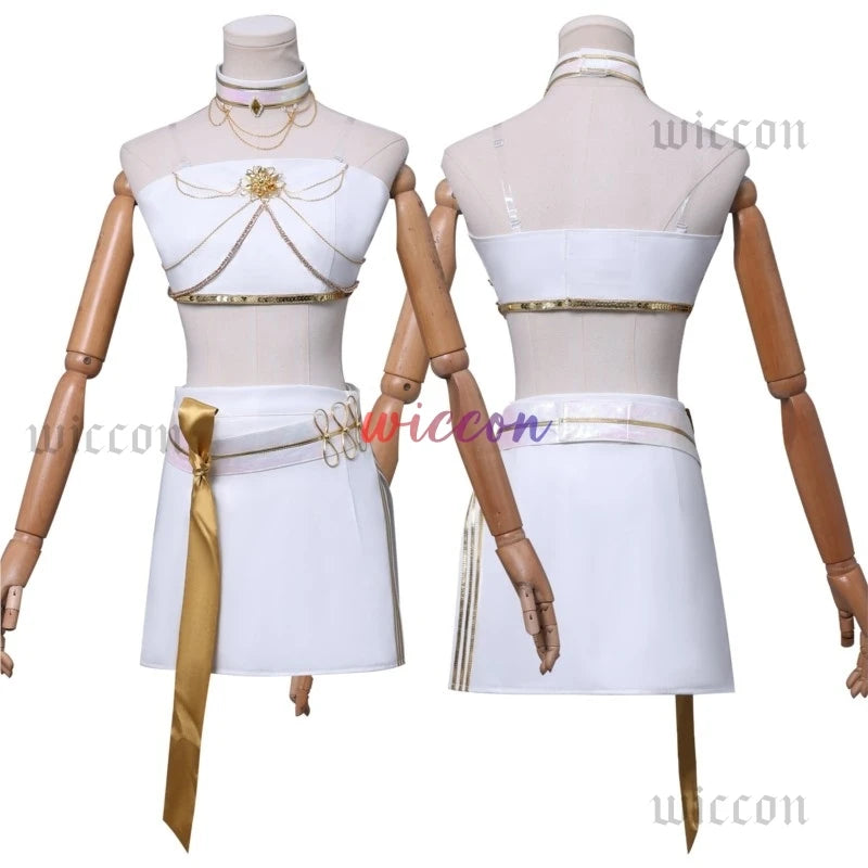 Huntrix Kpop Demon Hunters Mira Cosplay Costume Wig WHAT IT SOUNDS LIKE Stage Performance Costume Shiny Girls Roleplay Outfits