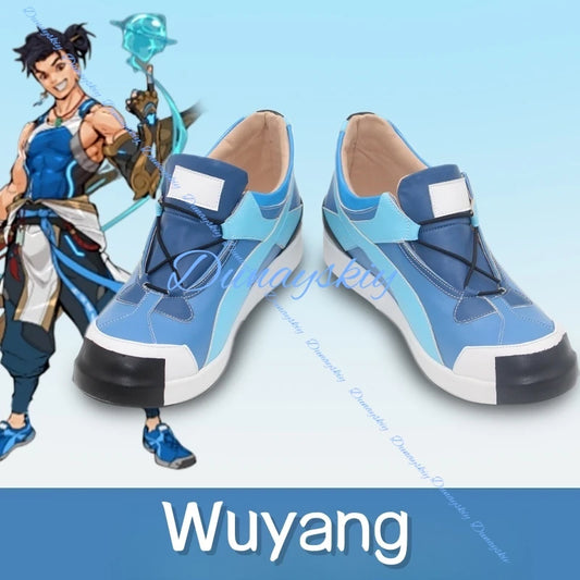 Wuyang Cosplay Shoes Boots Halloween Costume Men's Fantasy Uniform Coat Props Shoes Accessories Set