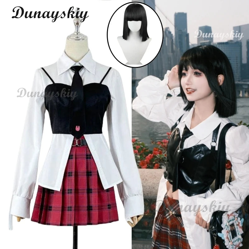 Qiao Ling Cosplay Anime LINK CLICK Yingdu Arc Costum Red Dress JK Uniform Set for Halloween Anime Role Play Customized
