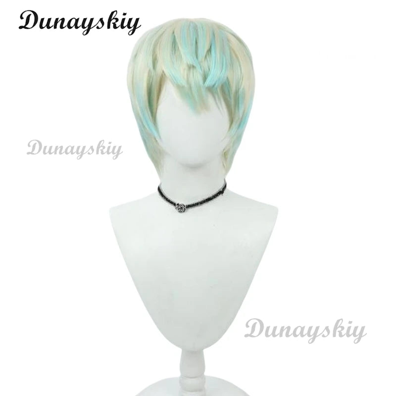 Anime Vtuber Nijisanji Hibachi Mana Cosplay Costume Wig Heat Yellow Short T-shirt Halloween Party Role Play Carnival Suit